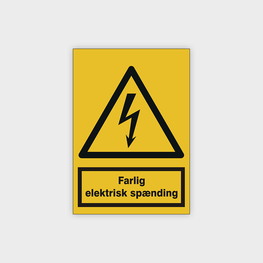 Farlig Elektrisk Spænding - A301 - Advarselsskilt - lmsign.dk