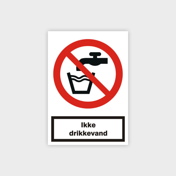 Ikke drikkevand sikkerhedsskilt