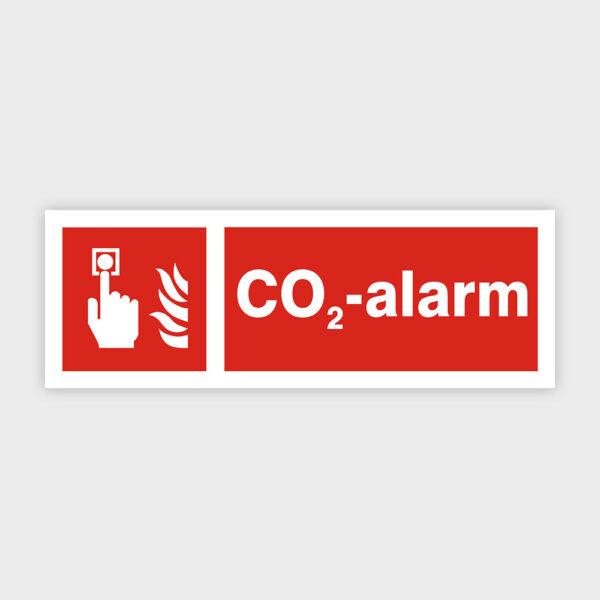 CO2-alarm sikkerhedsskilt