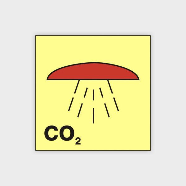 Space protected by CO2 sign