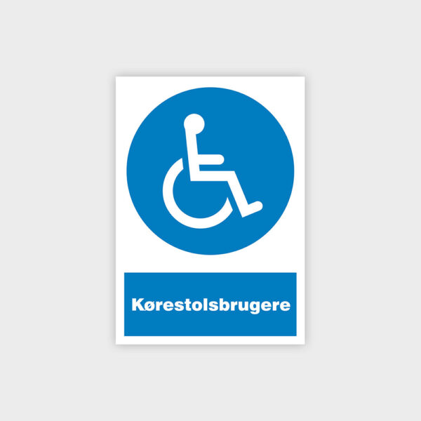 Kørestolsbrugere sikkerhedsskilt